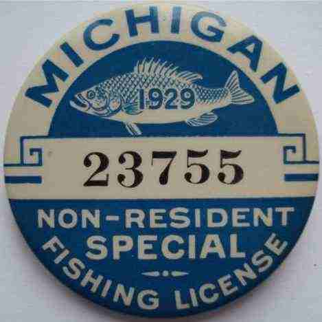 Michigan non-residential 1929 fishing liscence