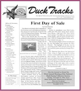 Duck Tracks, Vol. 1, No. 1, Third Quarter 1992