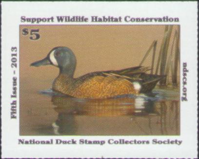 2013 NDSCS Stamp (blue-winged teal)