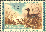 1961-62 Federal Duck Stamp, Mallards by E.A. Morris