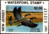 1987 New Jersey State Stamp, Canada Geese by Louis Frisino
